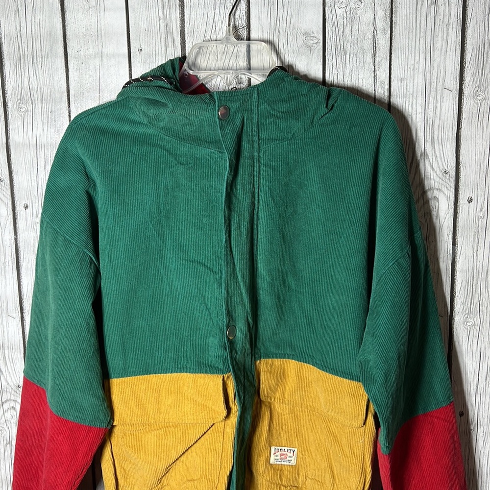 Zaful Color Block Corduroy Jacket Size Small - image 2